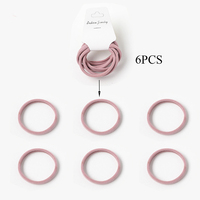 6 sztuk Solid Color podstawowe elastyczne gumki do włosów dla dziewczynek różowy Tie Gum Scrunchie pierścień opaski gumowe 2020 zestaw akcesoriów do włosów 3